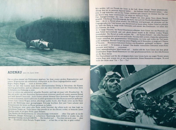 Auto-Union Modelprogram 1939 "Manschaft groß geschrieben" Carbrochure (7040)